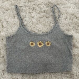 gray hollister crop top
